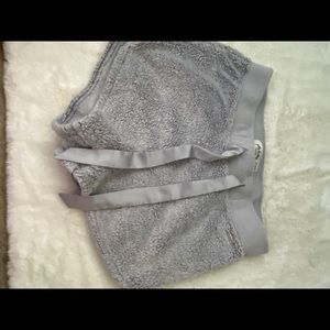 Grey fuzzy pj shorts